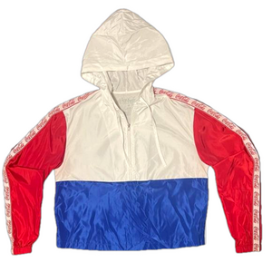Coca Cola Hooded Windbreaker Jacket Half Zip Pullover
